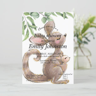 Kangaroo Genderneutraal Baby shower Kaart