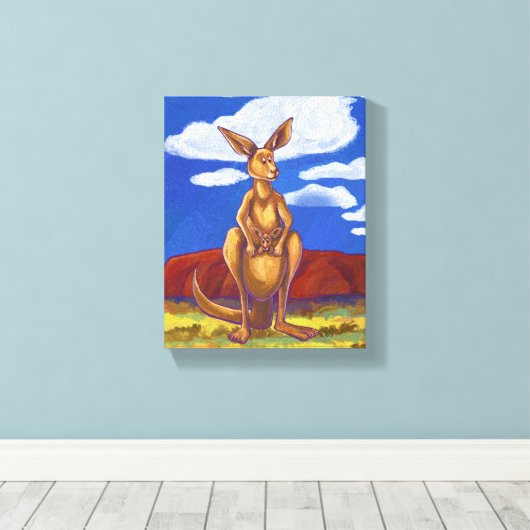 Kangaroo Gifts & Accessoires Canvas Afdruk (Insitu (Houten vloer))