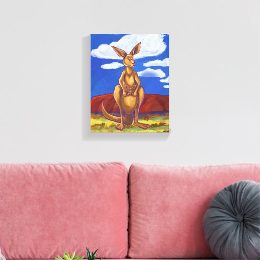 Kangaroo Gifts & Accessoires Canvas Afdruk (Insitu (Woonkamer))