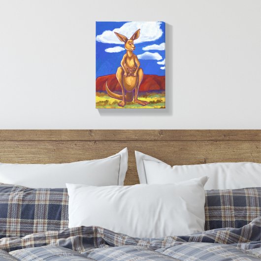 Kangaroo Gifts & Accessoires Canvas Afdruk (Insitu (Slaapkamer))