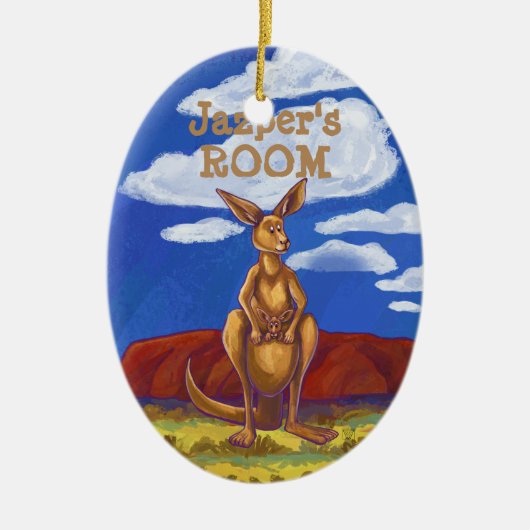 Kangaroo Gifts & Accessoires Keramisch Ornament (Voorkant)