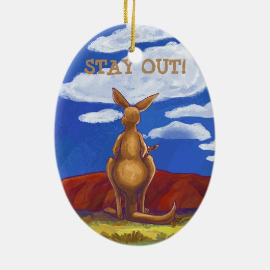 Kangaroo Gifts & Accessoires Keramisch Ornament (Achterkant)