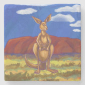 Kangaroo Gifts & Accessoires Stenen Onderzetter (Voorkant)