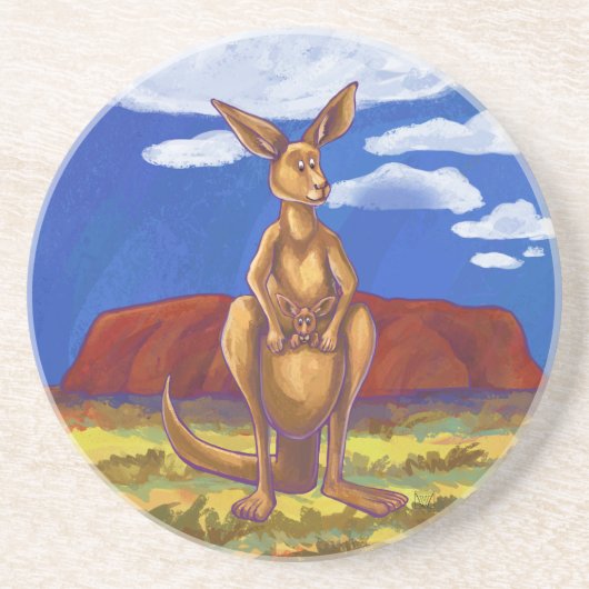 Kangaroo Gifts & Accessoires Zandsteen Onderzetter (Voorkant)
