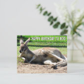 Kangaroo Happy Birthday naar Roo Briefkaart (Staand voorkant)