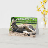Kangaroo Happy Birthday voor Roo Kaart (Gele Bloem)