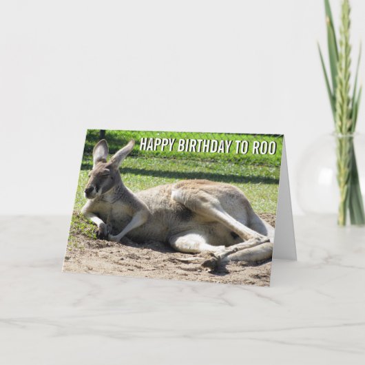 Kangaroo Happy Birthday voor Roo Kaart (Voorkant)