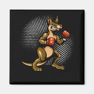 Kangaroo Humor Boxer Animal Fun Boxing Magneet