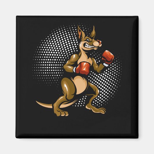 Kangaroo Humor Boxer Animal Fun Boxing Magneet (Voorkant)