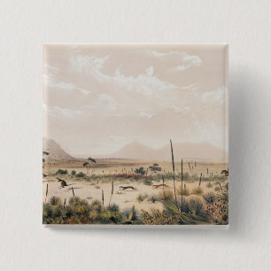 Kangaroo Hunt Vierkante Button 5,1 Cm