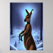 Kangaroo in de sneeuw | AI Art Poster (Voorkant)