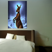 Kangaroo in de sneeuw | AI Art Poster