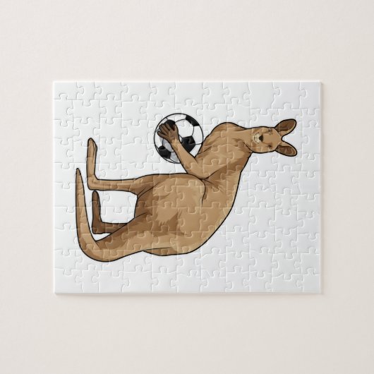 Kangaroo in de sport legpuzzel (Horizontaal)