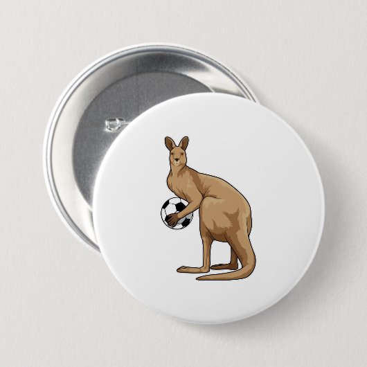 Kangaroo in de sport ronde button 7,6 cm (Voorkant /achterkant)