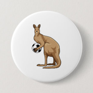 Kangaroo in de sport ronde button 7,6 cm