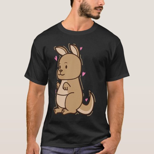 Kangaroo in Love Australia Outback T-shirt (Voorkant)