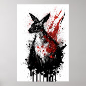 Kangaroo Ink Painting Poster (Voorkant)