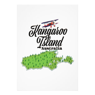 Kangaroo Island Australia-kaart Foto Afdruk