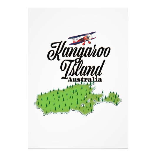 Kangaroo Island Australia-kaart Foto Afdruk (Voorkant)