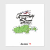 Kangaroo Island Australia-kaart Sticker (Vel)