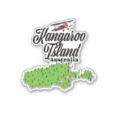 Kangaroo Island Australia-kaart Sticker (Voorkant)