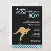 Kangaroo Jumping for Joy Modern Boy baby shower Kaart (Voorkant)