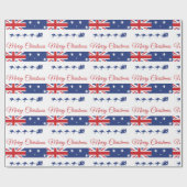 Kangaroo kerstdecor, Merry Sleigh Australian Cadeaupapier (Vlak)