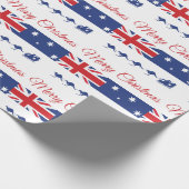 Kangaroo kerstdecor, Merry Sleigh Australian Cadeaupapier (Hoek)