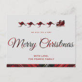 Kangaroo kerstkaarten, Santas Sleigh Australian Briefkaart (Voorkant)