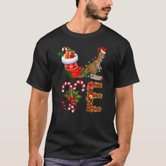 Kangaroo Kerstlantaarns met kerstmis T-shirt (Voorkant)