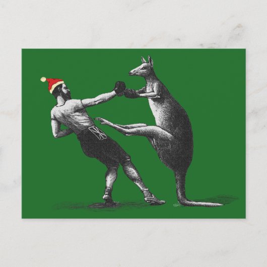 kangaroo kerstmis feestdagenkaart (Voorkant)