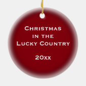 Kangaroo Kerstmis in het Lucky Land Keramisch Ornament (Achterkant)