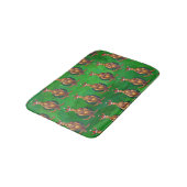 Kangaroo Kerstmis op gekleurd groen terug Badmat (Gekanteld)