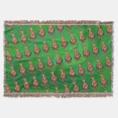 Kangaroo Kerstmis op gekleurd groen terug Deken (Voorkant)