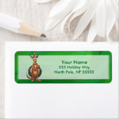 Kangaroo Kerstmis op gekleurd groen terug Etiket (Insitu)