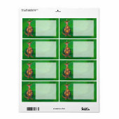 Kangaroo Kerstmis op gekleurd groen terug Etiket (Full Sheet)