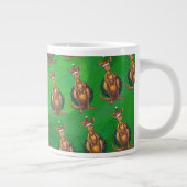 Kangaroo Kerstmis op gekleurd groen terug Grote Koffiekop (Rechts)