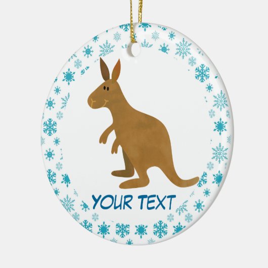 Kangaroo-kerstsiercadeau Keramisch Ornament (Links)