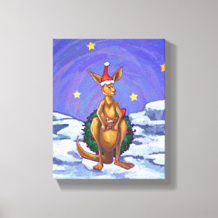 Kangaroo kerstSterrennacht Canvas Afdruk