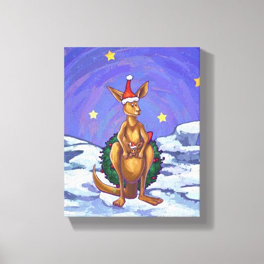Kangaroo kerstSterrennacht Canvas Afdruk (Voorkant)