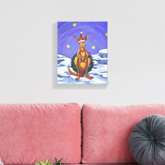 Kangaroo kerstSterrennacht Canvas Afdruk (Insitu (Woonkamer))