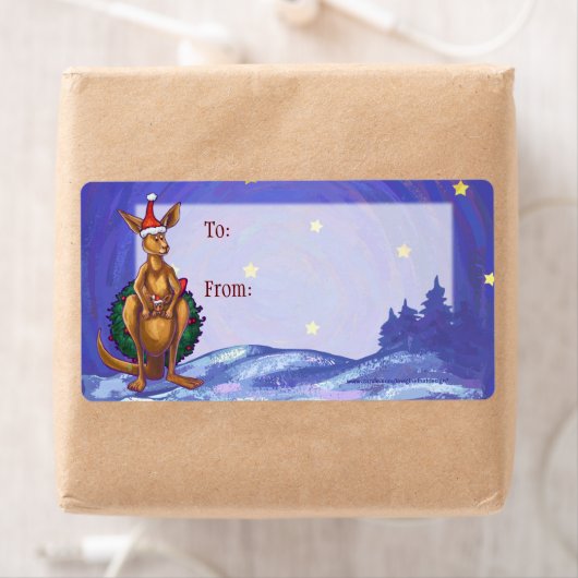 Kangaroo kerstSterrennacht Etiket (Insitu)