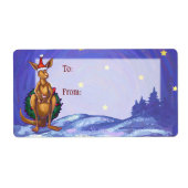 Kangaroo kerstSterrennacht Etiket (Voorkant)