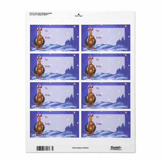 Kangaroo kerstSterrennacht Etiket (Full Sheet)