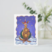 Kangaroo kerstSterrennacht Feestdagenkaart (Staand voorkant)
