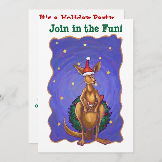 Kangaroo kerstSterrennacht Kaart (Voorkant / Achterkant)