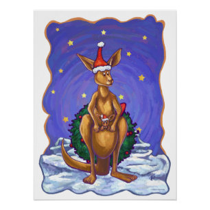 Kangaroo kerstSterrennacht Poster