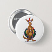 Kangaroo kerstSterrennacht Ronde Button 5,7 Cm (Voorkant /achterkant)