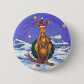 Kangaroo kerstSterrennacht Ronde Button 5,7 Cm (Voorkant)