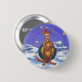 Kangaroo kerstSterrennacht Ronde Button 5,7 Cm (Voorkant /achterkant)